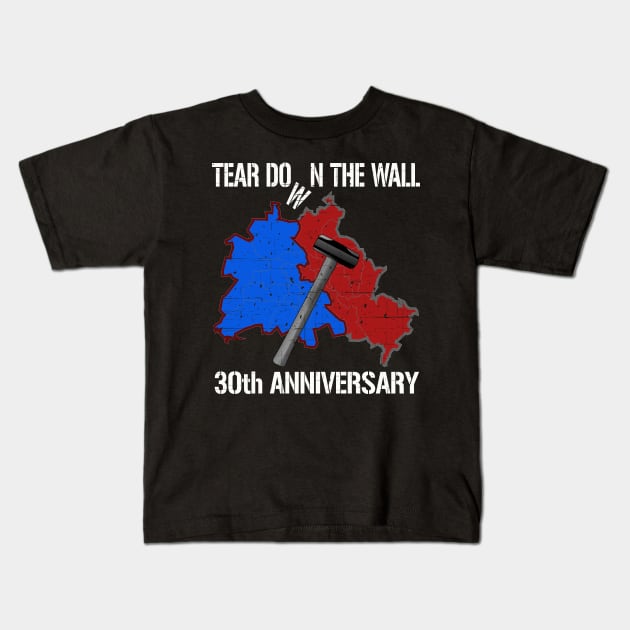 Tear Down the Wall Berlin Germany 30th Anniversary Kids T-Shirt by Capital Blue